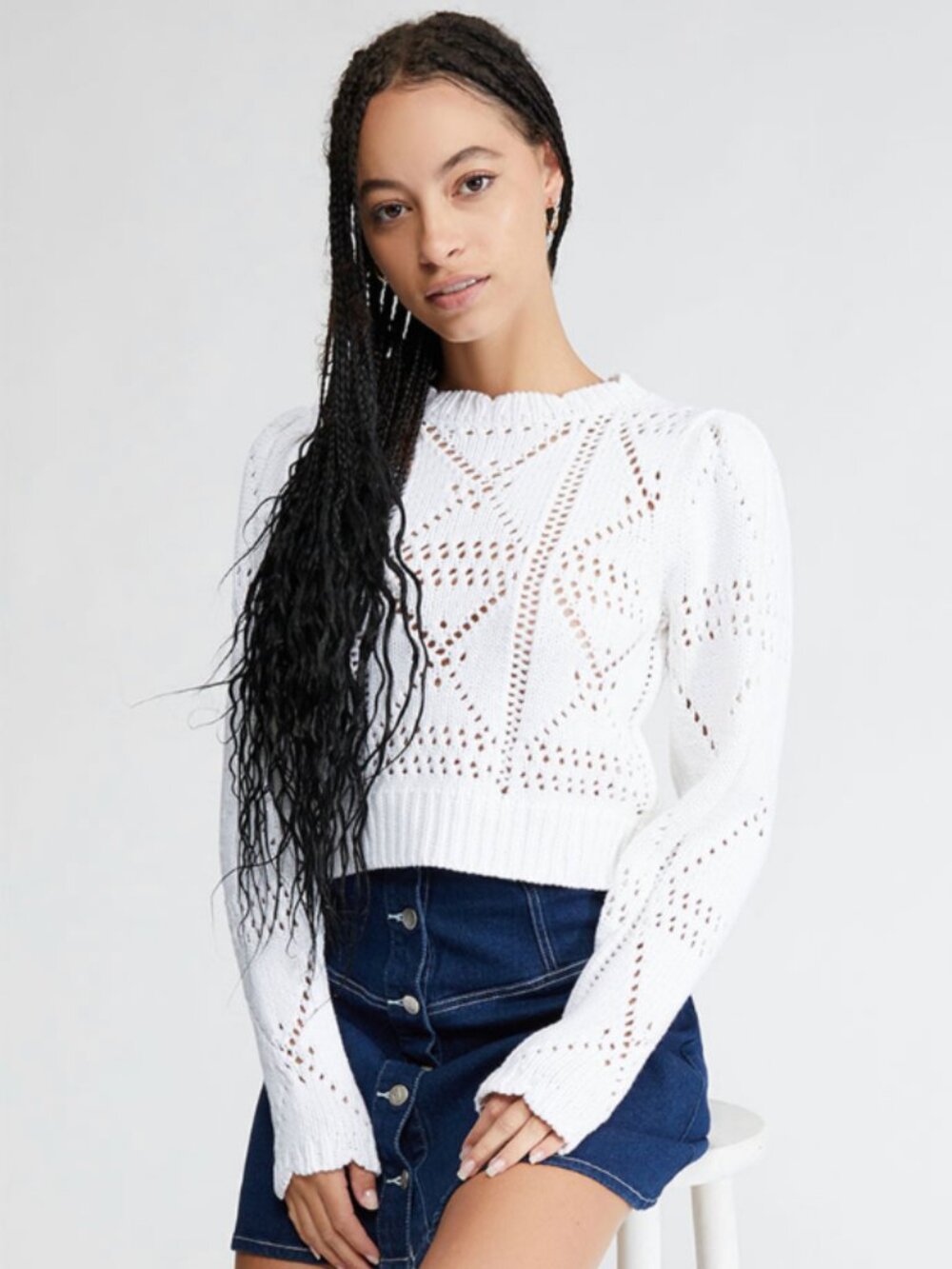Women's MinkPink Cara Crochet Sweater